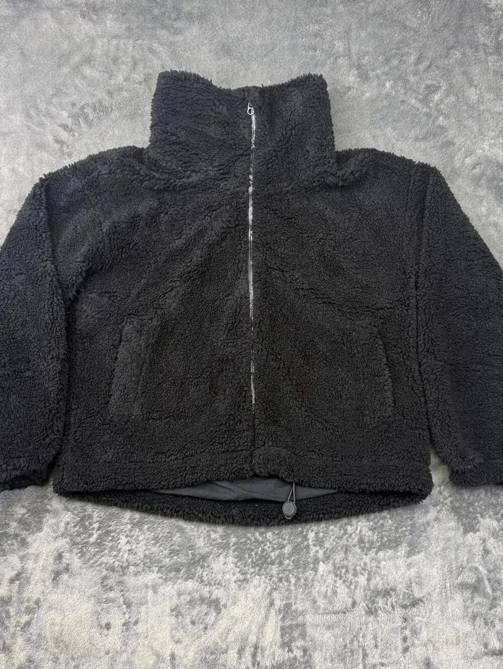 Lululemon Black Cinchable Sherpa Zip-Up Jacket
